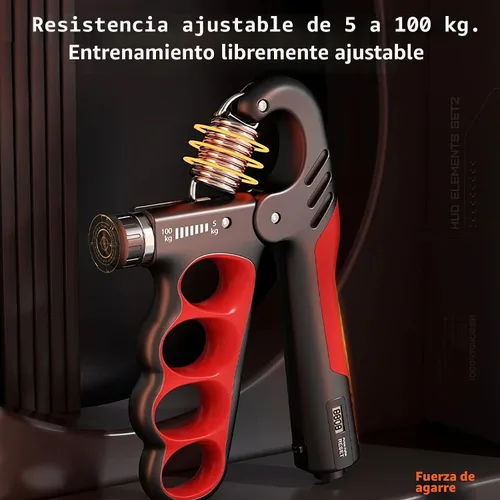 Miniatura 6 de Entrenador de fuerza de agarre, fortalecedor de agarre de mano ajustable (11.0-220.5 lbs) con contador automático, diseño ergonómico y resorte