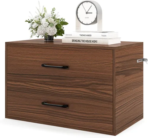Miniatura 14 de Giantex Cajones apilables para armario, cómoda corta de 2 cajones, cubo de almacenamiento multiusos con almohadillas antiarañazos, dispositivos Negro
