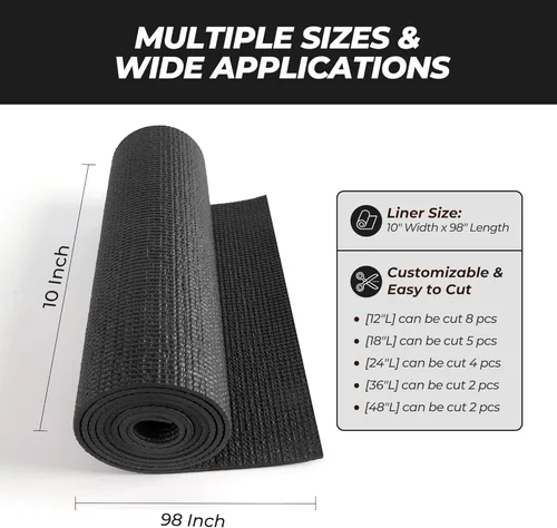 Miniatura 9 de PABUSIOR Foam Toolbox Shelf Liner: 5MM Thick Non-Slip Tool Box Liners for Drawer - Heavy Duty Cabinet Protector Mats for Kitchen Shelves Black 10" W