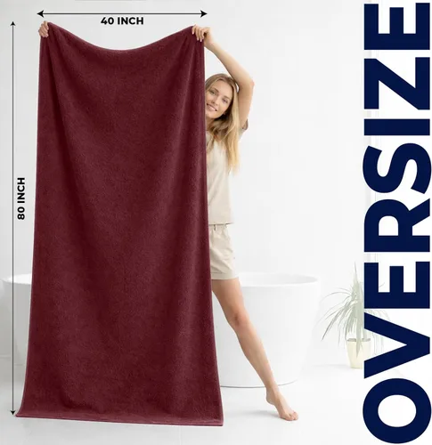 Miniatura 242 de DAN RIVER Paquete de 2 sábanas de baño de 35x70 pulgadas, sábanas de baño jumbo acanaladas para adultos, toallas grandes gruesas y absorbentes