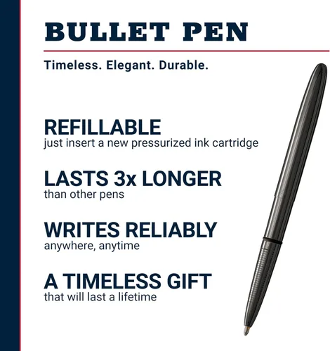 Miniatura 2 de Fisher Space Pen Dark Matter - Bolígrafo Bullet de Nitruro de Titanio Negro, Bolígrafo de Punta de Bola, Latón, Tinta Negra, Caja de Regalo Materia