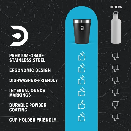 Miniatura 6 de DrinkTanks® - Vaso aislado para manualidades, taza de acero inoxidable, vaso de 10 onzas con tapa, vaso de acero inoxidable para agua, café