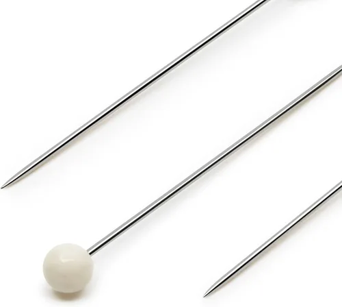 Miniatura 2 de Dritz 111 pines de bola de color, largos, 1-1/2 pulgadas (250 unidades), color blanco