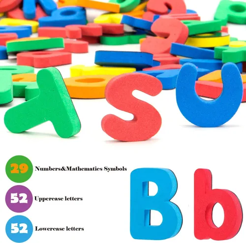 Miniatura 3 de INNOCHEER Letras y números magnéticos para niños pequeños, pizarra magnética para niños, imanes del alfabeto ABC, pizarra educativa de borrado