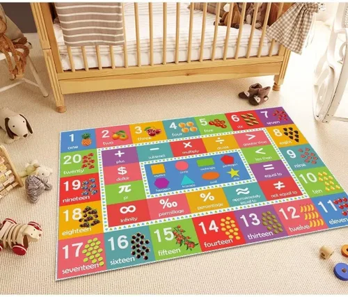 Miniatura 34 de ABC - Alfombra educativa del alfabeto, alfombra de juego de 4 x 6 pies para niños, sala de juegos, tapete antideslizante para niños y niñas Alphabet