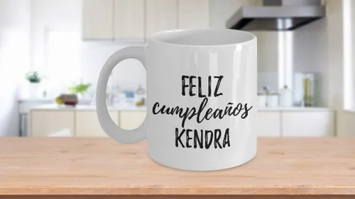 Miniatura 3 de Feliz Cumpleanos Kendra Mug Spanish Happy Birthday Personalized Name Gift Coffee Tea Cup 11 oz