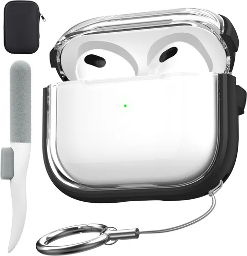 Miniatura 35 de Valkit Funda compatible con AirPods Pro, transparente con kit de limpieza, funda protectora de TPU suave para AirPods Pro Gen 2nd/1st 2023/2022/2019