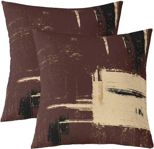 Miniatura 8 de Juego de 2 fundas de almohada abstractas de 16 x 16 pulgadas para niños, niñas, adolescentes, decoración de dormitorio, moderna a rayas, decoración