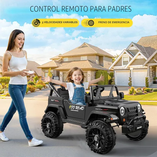 Miniatura 2 de ARBELI Camión de 12 V con control remoto, vehículos eléctricos para niños con música Bluetooth, bocina, 3 velocidades, 4 luces LED, arranque suave