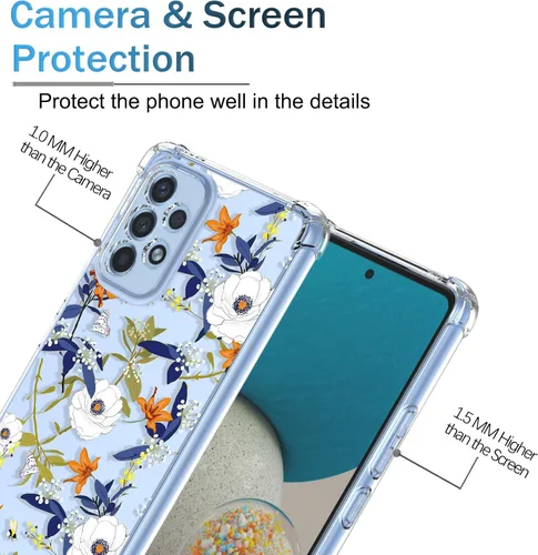 Miniatura 2 de Funda para Galaxy A53 5G Samsung A53 5G Clear Flower Phone Case Soft TPU a prueba de golpes, antiarañazos, funda protectora para Samsung Galaxy A53