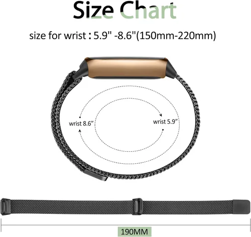 Miniatura 3 de Vanjua Correa de metal compatible con Fitbit Luxe, correa de repuesto ajustable de malla de acero inoxidable para Fitbit Luxe/Luxe edición especial