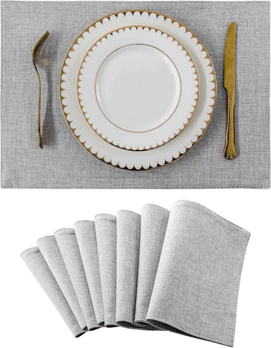 Miniatura 43 de Juego de 6 manteles individuales resistentes al calor para mesa de comedor y cocina de Home Brilliant, manteles individuales para mesa de comedor