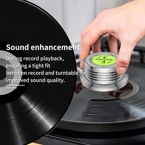 Miniatura 4 de Viborg LP528S Estabilizador de Peso para Discos de Vinilo, Nivelador de Tocadiscos, Strobo 3 en 1, Abrazadera de Vinilo LP de 280G (9.9 OZ)