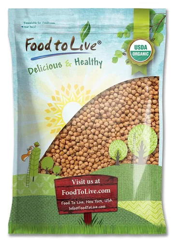 Miniatura 8 de Food to Live Garbanzos orgánicos, 2 libras, garbanzos secos, sin OMG, kosher, crudos, germinables, a granel