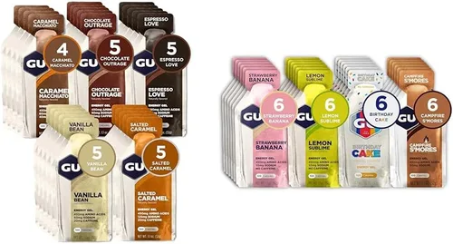 GU Energy Original Sports Nutrition - Gel energético, 24 unidades, sabores indulgentes surtidos y geles energéticos originales de nutrición