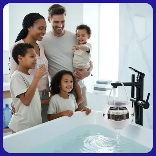 Miniatura 7 de Crystal Quest Paquete de filtro de bola de baño y cartucho de repuesto - Sistema de filtro de agua - Reduce contaminantes para una piel más suave