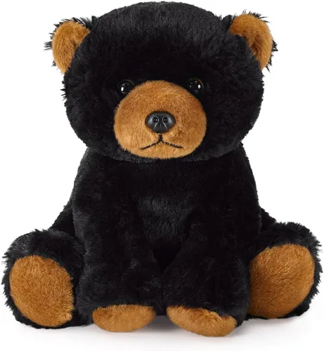 Ditucu Peluche de oso negro de 8 pulgadas, lindos juguetes de peluche realistas, ultra suaves, regalos para niños