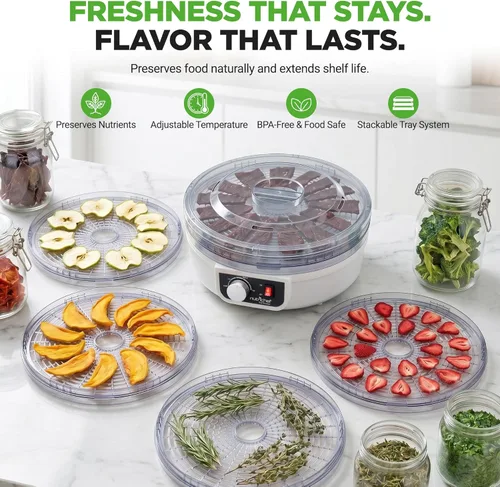 Miniatura 2 de NutriChef Máquina deshidratadora de alimentos Deshidrata carne seca de res, carnes, champiñones, frutas y verduras Ideal para uso en casa Milky