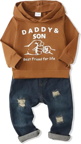 Miniatura 136 de Renotemy Ropa de bebé para niño, trajes de mezclilla, sudadera con capucha para bebés, pantalones de mezclilla, ropa para niños pequeños