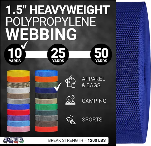 Miniatura 17 de Strapworks Heavyweight Polypropylene Webbing - Heavy Duty Poly Strapping for Outdoor DIY Gear Repair, 1.5 Inches