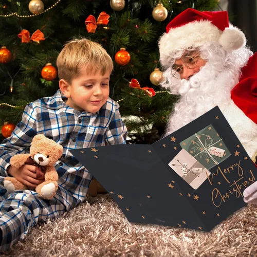 Miniatura 7 de Zhanmai 6 tarjetas de felicitación jumbo de Feliz Navidad de 14 x 20 pulgadas, libro de invitados gigante, tarjeta de regalo de Navidad, tarjeta