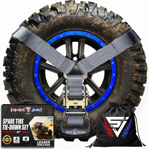 Miniatura 7 de Correa Y para llanta de repuesto – Correa de neumático de repuesto resistente para UTV, accesorios todoterreno y portaequipajes, correa de trinquete