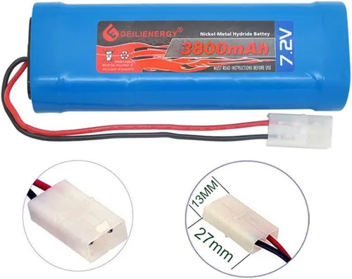 Miniatura 4 de Batería recargable de 7.2v 3800mAh NI-MH RC con enchufe Tamiya estándar para coches RC (paquete de 1)