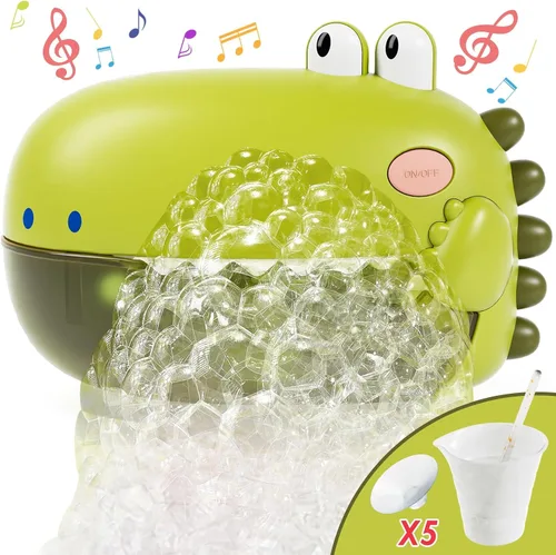 Miniatura 9 de Lehoo Castle Juguetes de baño para bebés, máquina de burbujas de baño para niños, juguete de bañera automático para niños pequeños con 12 melodías