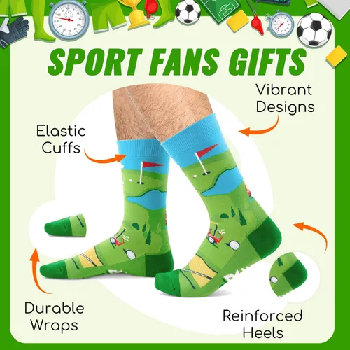 Miniatura 3 de Zmart Calcetines divertidos para hombres y mujeres, regalos para amantes del golf, caza, pesca, calcetines de Navidad