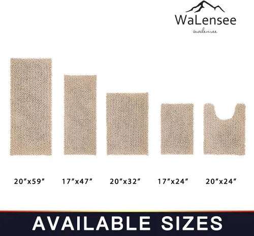 Miniatura 46 de Walensee Alfombra de baño antideslizante (24x17 pulgadas, rosa polvoriento) absorbente de agua, súper suave, lanuda de felpilla, lavable a máquina