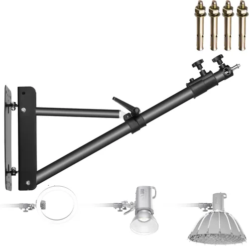 Miniatura 10 de Neewer Brazo de Pared de Montaje en Pared 15-23.6 pulgadas/38-60 Centímetros Longitud Ajustable con Adaptador Universal de 1/4 Pulgada a 3/8 Pulgada