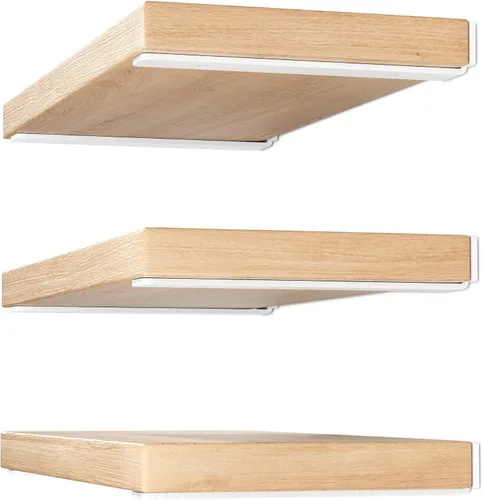 Miniatura 11 de Paquete de 4 soportes flotantes para estantes de 4 pulgadas, soportes ocultos en L resistentes, soportes de estante industriales rústicos