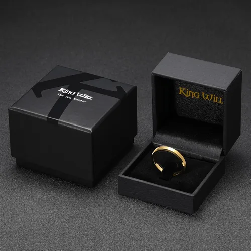 Miniatura 71 de King Will Anillo de boda de tungsteno para hombre, disponible en 15/64 a 25/64 de pulgada (6 a 10 mm), negro/plata, acabado mate, borde pulido