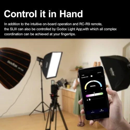 Miniatura 5 de Godox Luz de video LED SL200III, 200W 95600Lux 5600K ± 200K CRI96+ TLCI97+, iluminación de salida convincente equilibrada con luz diurna