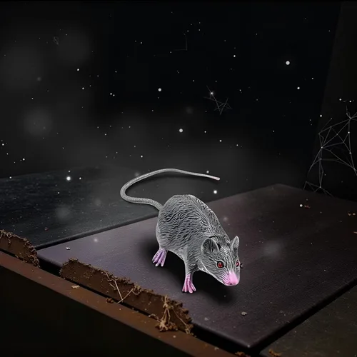 Miniatura 5 de 2Pcs Lifelike Fake Mouse Realistic Mice, Spooky Rat, Halloween Prank, Rubber Rat with Long Tail, Creepy April Fool's Day Decorations