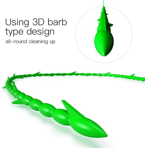 Miniatura 2 de 5 en 1 compatible con drenaje de pelo de serpiente con 5 paquetes de herramienta de limpieza para eliminar obstrucciones (verde)