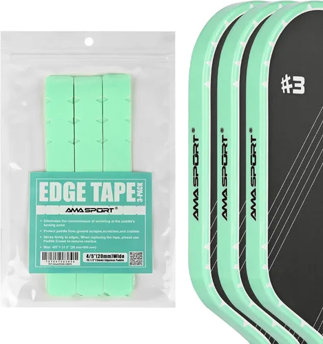 Miniatura 32 de PICKLETECH Cinta de protección de pala de pickleball – Protector de borde de cabeza de paleta – Cinta de protección de borde de raqueta ajuste
