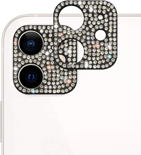 Protector de lente brillante para iPhone 12 Pro Max, cubierta de cámara con purpurina 3D, diamantes de imitación, puntos brillantes, decoración de