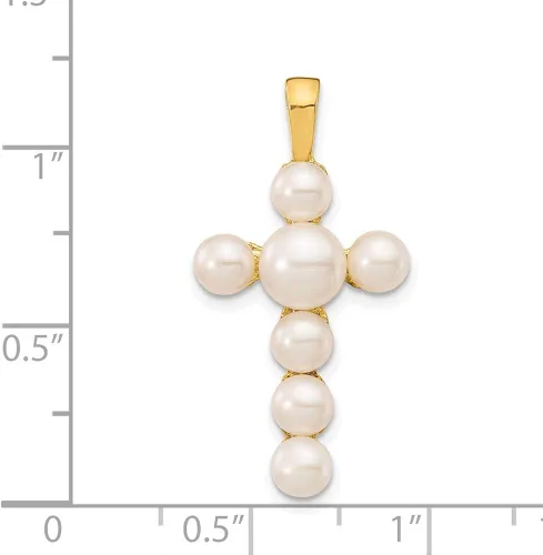 Miniatura 3 de XP5296 - Colgante de perlas cultivadas de agua dulce de 14 K de 4 a 0.236in, Metal, no conocido