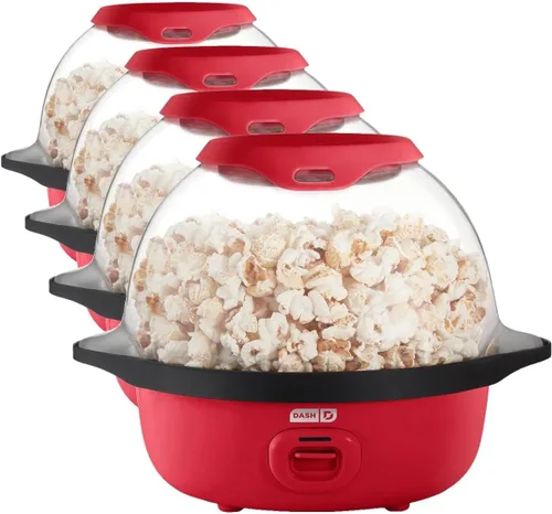 Miniatura 10 de DASH SmartStore™ Deluxe Máquina de palomitas de maíz con agitación, máquina eléctrica de palomitas de maíz con aceite caliente y tapa grande
