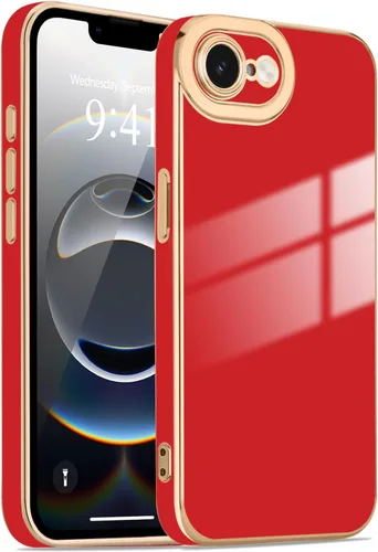 Miniatura 183 de Lafunda Diseñada para iPhone 13 Pro, fundas lujosas con chapado lindo para mujeres y niñas, elegante borde dorado, a prueba de golpes, TPU con funda