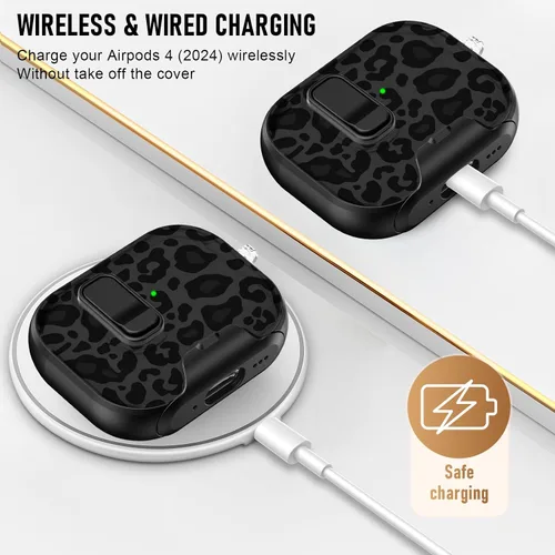 Miniatura 2 de Compatible Airpods 4 Case (2025) with Phone Stand & Cleaner Kit,Print Soft Silicone Lock Clip Apple AirPods 4th Generation Case, Airpod 4 Cover with