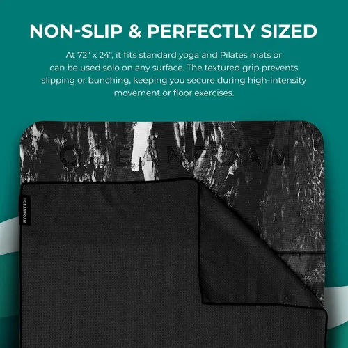 Miniatura 5 de Oceanfoam Toalla de playa ligera, absorbente, de secado rápido, resistente a la arena, antideslizante, ideal para entrenamientos, yoga, pilates
