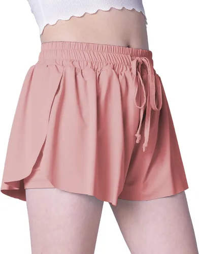 Miniatura 3 de Pantalones cortos fluidos con diseño de mariposa para niñas, pantalones cortos deportivos para niños pequeños y jóvenes con forro 2 en 1