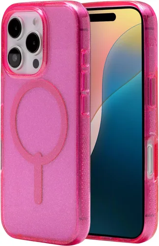 Miniatura 18 de ZAGG Milan Snap Case - Funda para iPhone 16 Plus, purpurina rosa, compatible con MagSafe, protección contra caídas de 13 pies, materiales Destellos