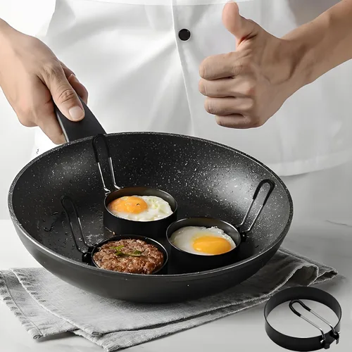 Miniatura 5 de Anillos de huevos, sartén antiadherente de acero inoxidable se utiliza para freír huevos, pasteles de carne y rollo de arroz y verduras, 4 pulgadas