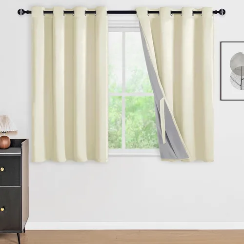 Miniatura 77 de DWCN Cortinas 100% opacas de 84 pulgadas de largo para dormitorio con forro negro, paneles de cortina de ventana de doble capa con aislamiento Azul