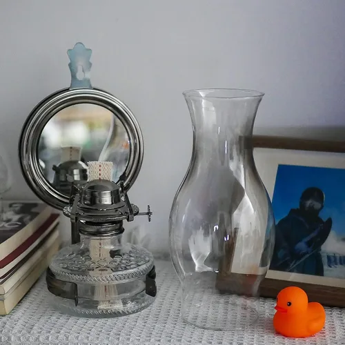 Miniatura 8 de Lámpara de aceite para chimenea, base de 3 pulgadas, 8.5 pulgadas de altura, pantalla de lámpara de queroseno, lámpara de repuesto de vidrio