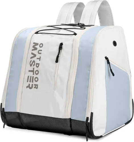 Miniatura 8 de OutdoorMaster Bolsa para botas de esquí de 38L, mochila para botas de snowboard para viajes aéreos con fondo impermeable para casco de esquí, lentes