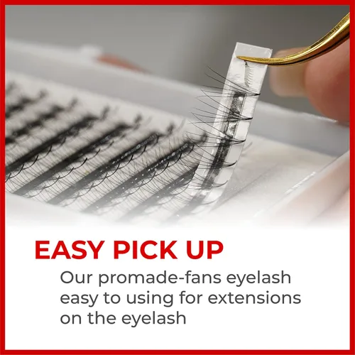 Miniatura 3 de THE LASH SUPPLY 120 abanicos, extensiones de pestañas prefabricadas 5D, rizo C/D, longitud de 0.315-0.591 in, grosor de 0.07, 12 líneas, extensiones